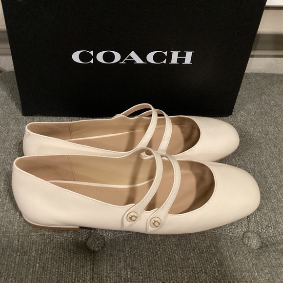 NWT COACH Women's Winley Double Buckle Mary Jane Ballet Flats, size 9.5 - Picture 1 of 12